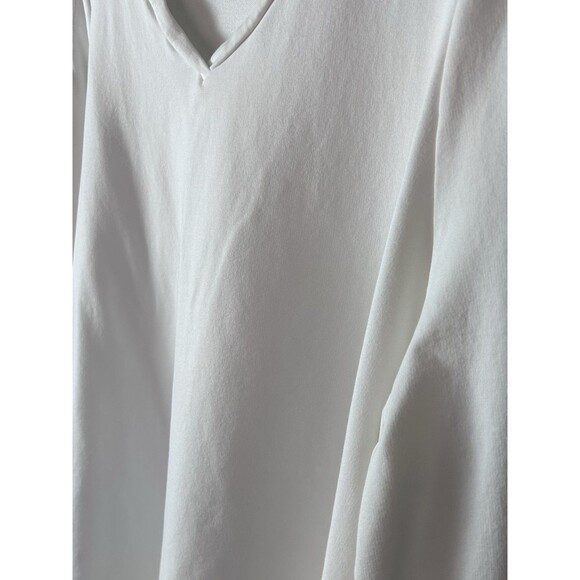 Soft Surroundings Womens 2X Cold Shoulder Long Sleeve White Soft Top - Picture 8 of 8